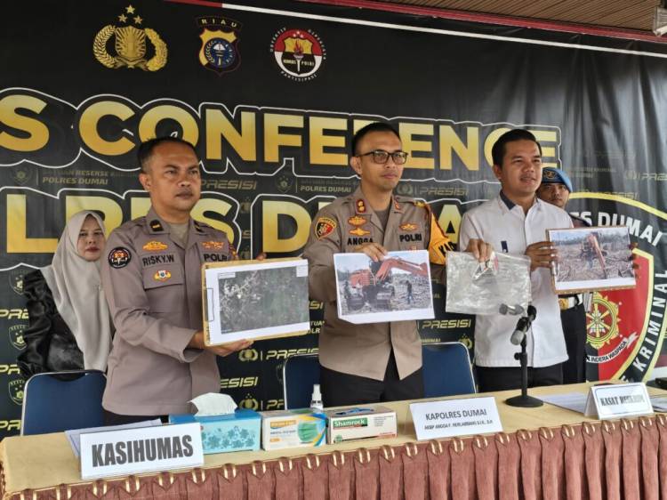Tegas! Polres Dumai Tindak Pembukaan Lahan Ilegal di Kawasan Wisata Alam