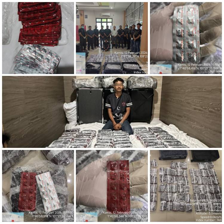 Dumai Digempur 99 Ribu Butir Happy Five, Aparat Amankan Tersangka di Hotel The Best