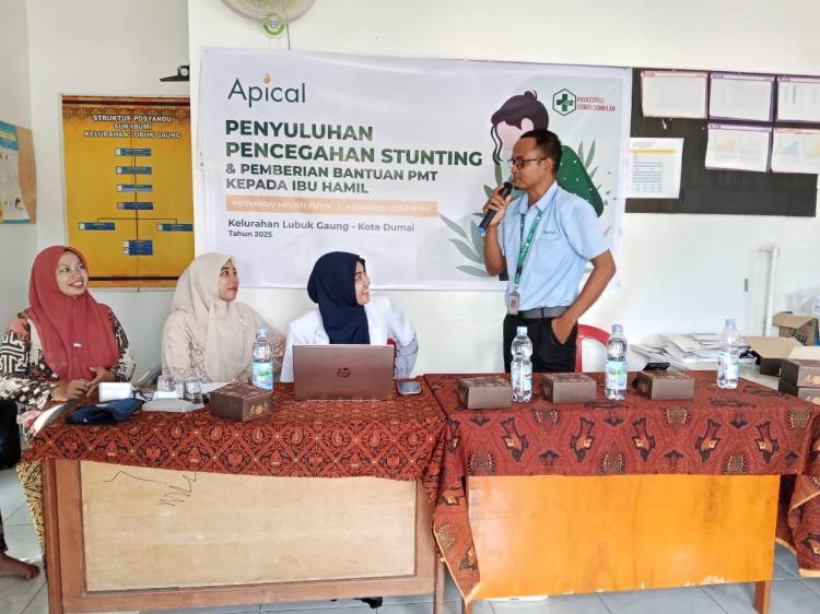 Dukung Generasi Sehat, Apical Group Gelar Edukasi Gizi dan PMT di Posyandu Dumai