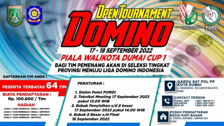 Siapkan Atlet untuk Liga Domino Indonesia, Pordi Dumai Gelar Open Turnamen se-Riau