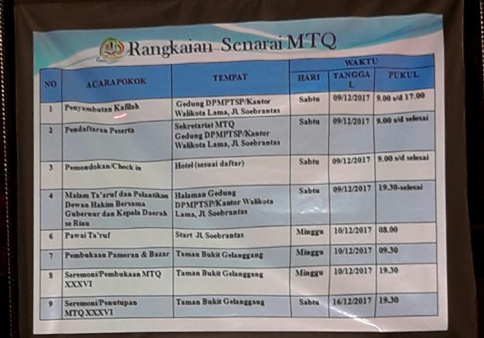 Rangkaian Kegiatan MTQ Riau di Kota Dumai